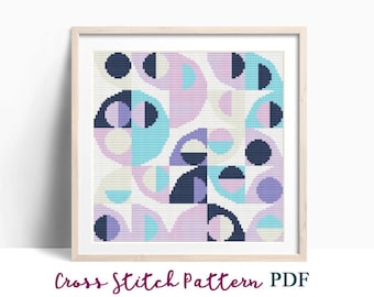 Padrão de ponto cruz, arte abstrata geométrica, padrão de ponto cruz moderno, gráfico de ponto cruz, padrão de ornamento geométrico, download instantâneo em PDF
