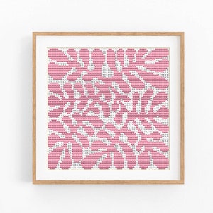 Cross Stitch Pattern Modern Abstract, Plant x-stitch Pattern, Small Cross Stitch Chart, Boho Nature Design Beginner,Instant Download PDF