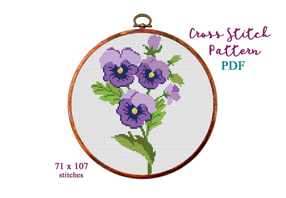 （ 美品 ）「  パンジー  」【  刺繍額 】刺繍画 il_1080xN.3391625220_jofs.jpg