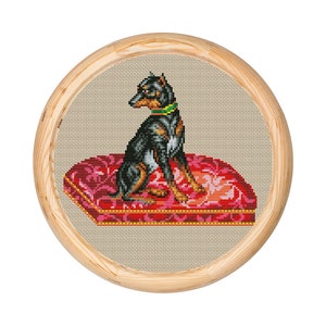 Vintage Cross Stitch Pattern, Antique Cross Stitch Design, Dog x-stitch, Animal Victorian Embroidery, instant download PDF