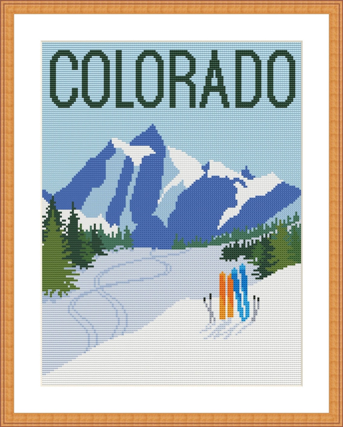 Colorado United States Cross Stitch Pattern. Retro Travel - Etsy