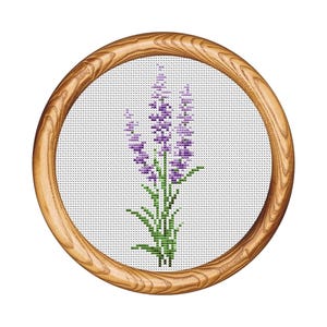 Lavendel. Modernes Kreuzstichmuster. Kreuzstichvorlage Provence. Naturstickerei Stickrahmen. Kleiner xstitch. Sofortiger Download PDF