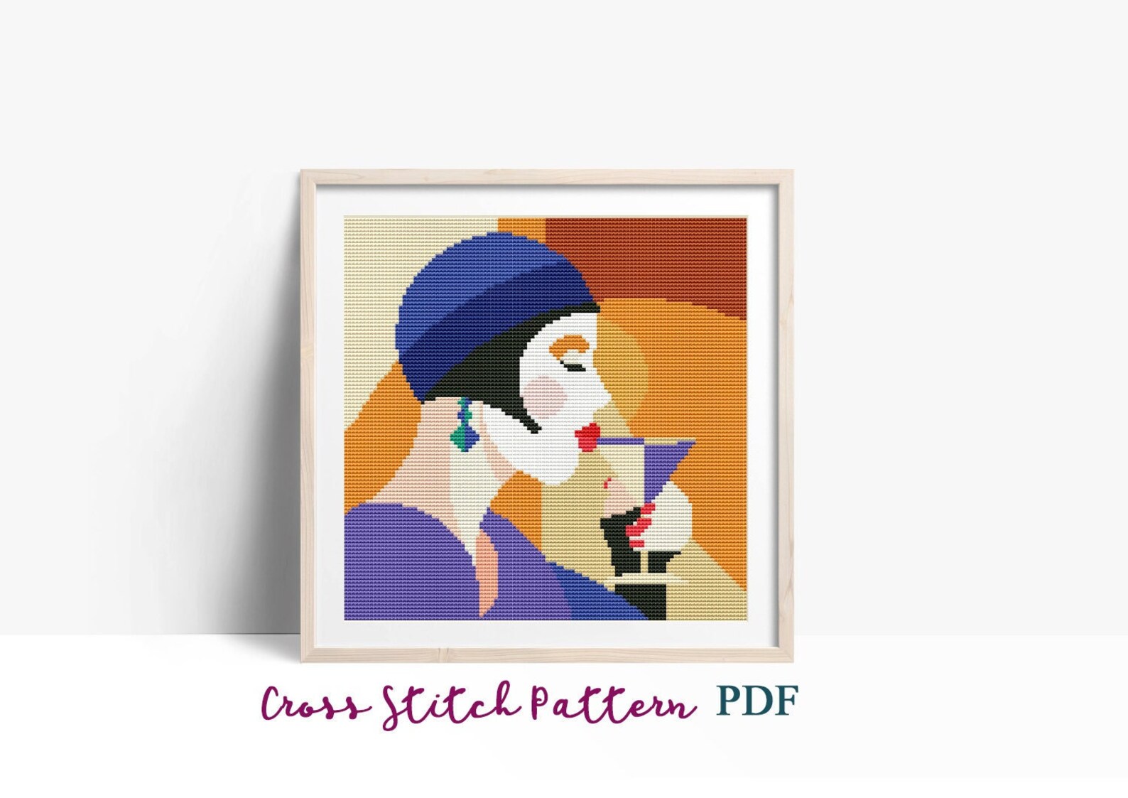 Cross Stitch Pattern. Modernist Portrait. Art Deco. Pop Art. - Etsy