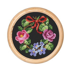 Vintage Flowers Cross Stitch Pattern, Antique Cross Stitch Design, Mini Floral x-stitch pattern, Embroidery Flowers, instant download PDF