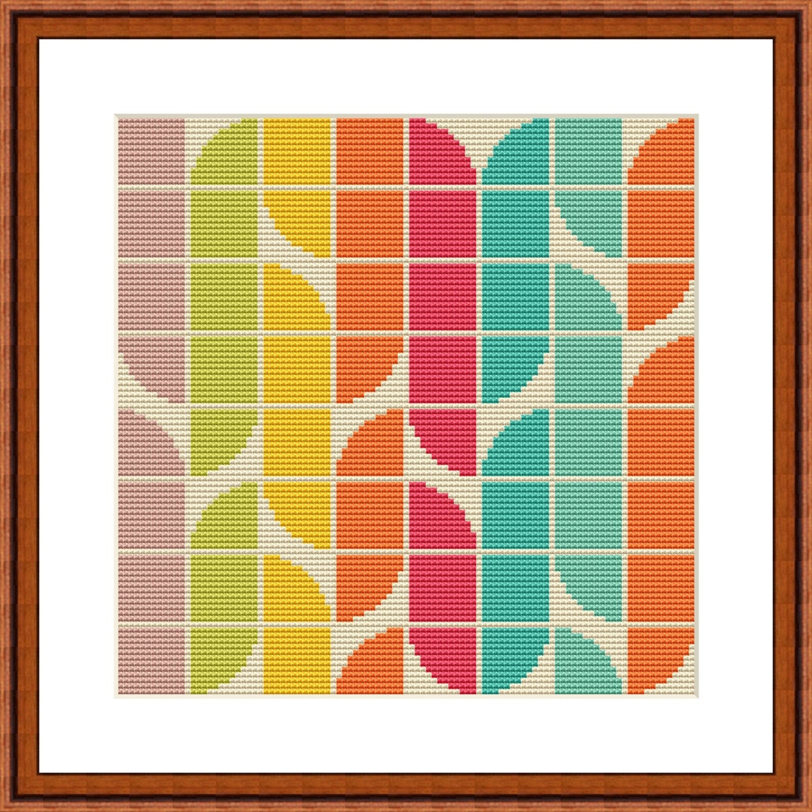 Abstract Cross Stitch Pattern, Modern X-stitch Pattern, Portrait Cross ...