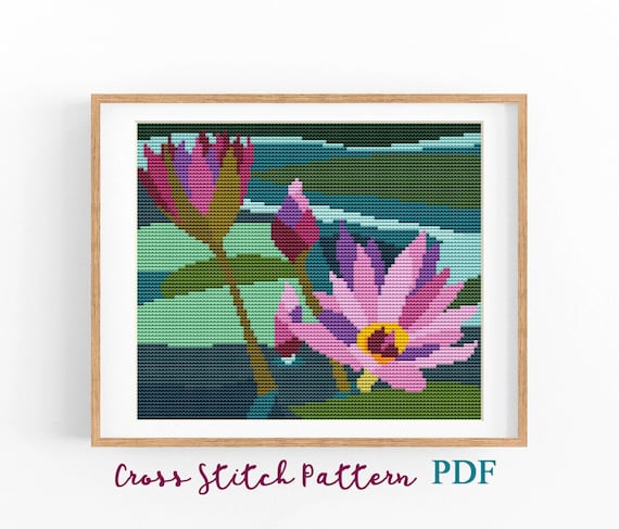 Abstract Bright Flower  Counted Cross Stitch Pattern Book