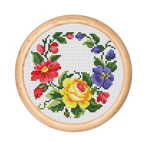 Vintage Flowers Cross Stitch Pattern, Antique Cross Stitch Design, Victorian Floral x-stitch pattern, Embroidery Flower,instant download PDF
