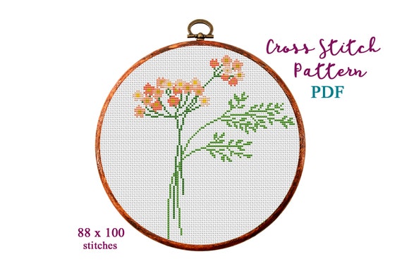 Wild Flowers. Modern Cross Stitch Pattern. Easy Counted Cross