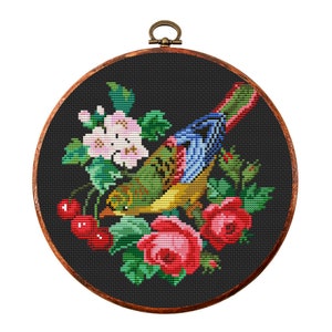 Vintage Flowers Cross Stitch Pattern, Antique Cross Stitch Design, Mini Floral x-stitch pattern, Embroidery Flowers, instant download PDF