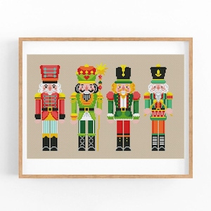 Merry Christmas Cross Stitch Pattern, Nutcracker Modern x-stitch Pattern, Winter Cross Stitch Chart, Holiday Pattern, Instant Download PDF