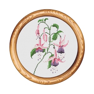 Blumen Kreuzstichmuster. Blumenstickerei. Kreuzstichvorlage. Naturstickerei Stickrahmen. Kleiner xstitch. Sofortiger Download PDF