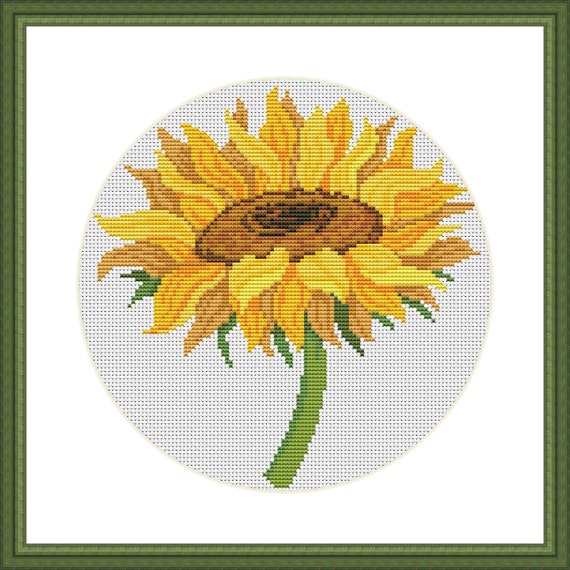 Luca-S B7021 - Kit Punto Croce Girasoli Per Adulti - Ricamo Su Tela Aida 16 Ct - 28x30 Cm - 3