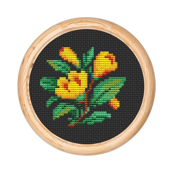 Vintage Flowers Cross Stitch Pattern, Antique Cross Stitch Design, Mini Floral x-stitch pattern, Embroidery Flowers, instant download PDF