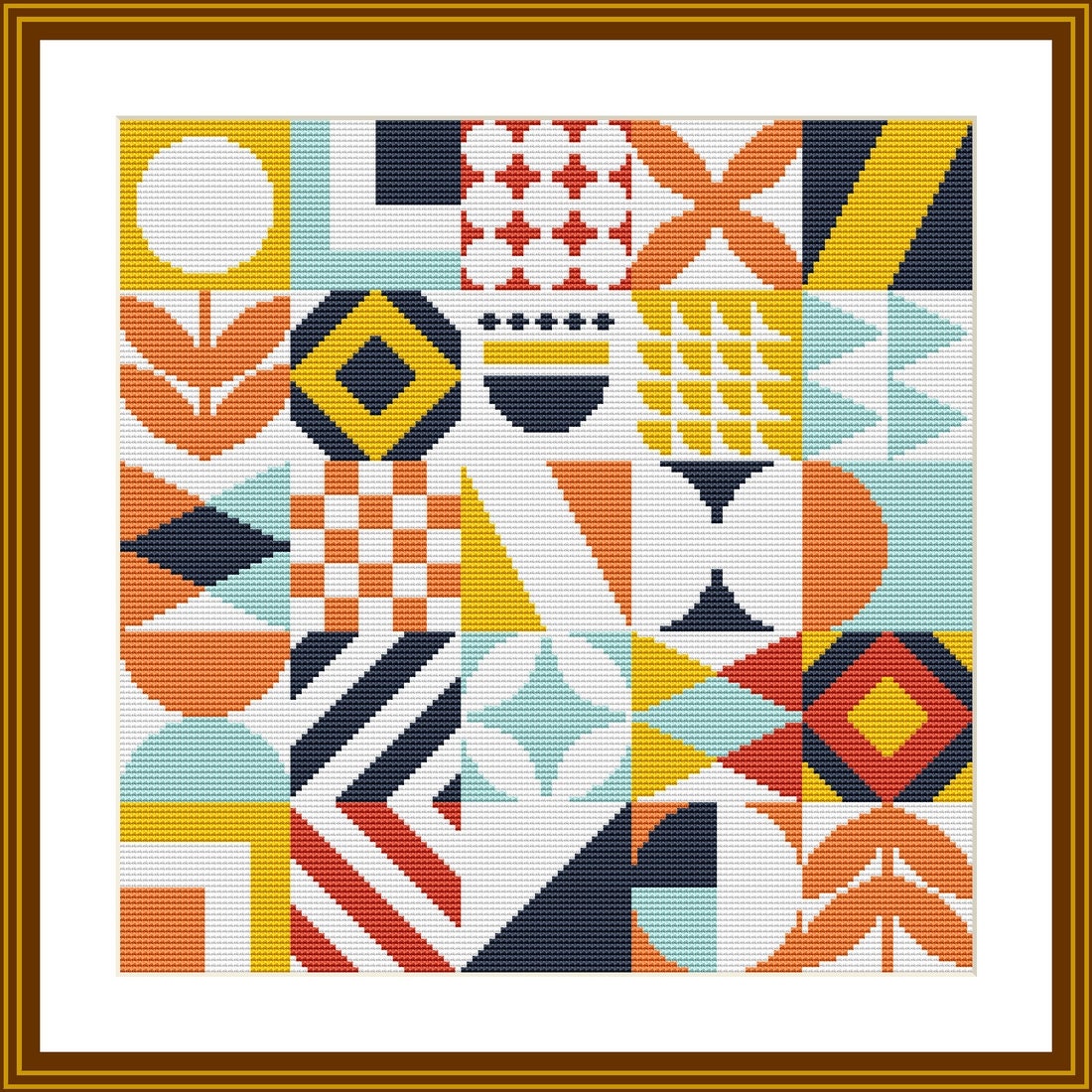 【即出荷】 Abstract X-stitch Modern Pattern, Stitch Cross Geometric 書