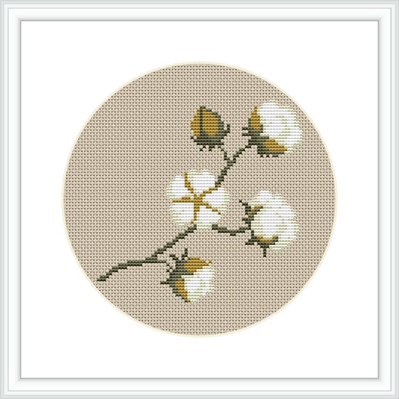 Modèle de point de croix PDF, Fleur de coton, point de croix