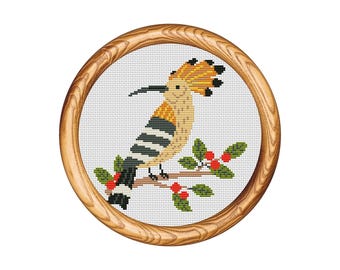 Bird Branch Cross Stitch Pattern: Modern Nature Embroidery Chart (Instant Download PDF)