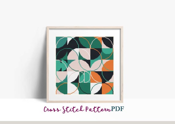 Mid Century Triangles Cross Stitch Kit Mid Century Triangles Cross Stitch Kit