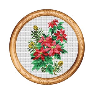 Flowers Cross Stitch Pattern. Flower xstitch. Counted cross stitch chart. Nature hoop art embroidery. Small xstitch. Instant download PDF
