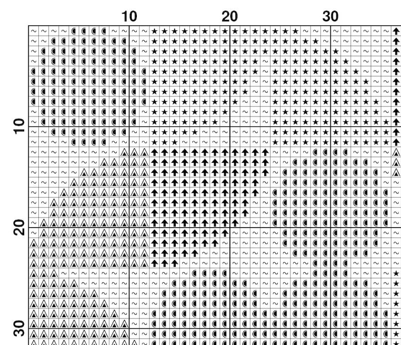 Abstract Cross Stitch Pattern, Modern X-stitch Pattern, Art Deco Cross ...