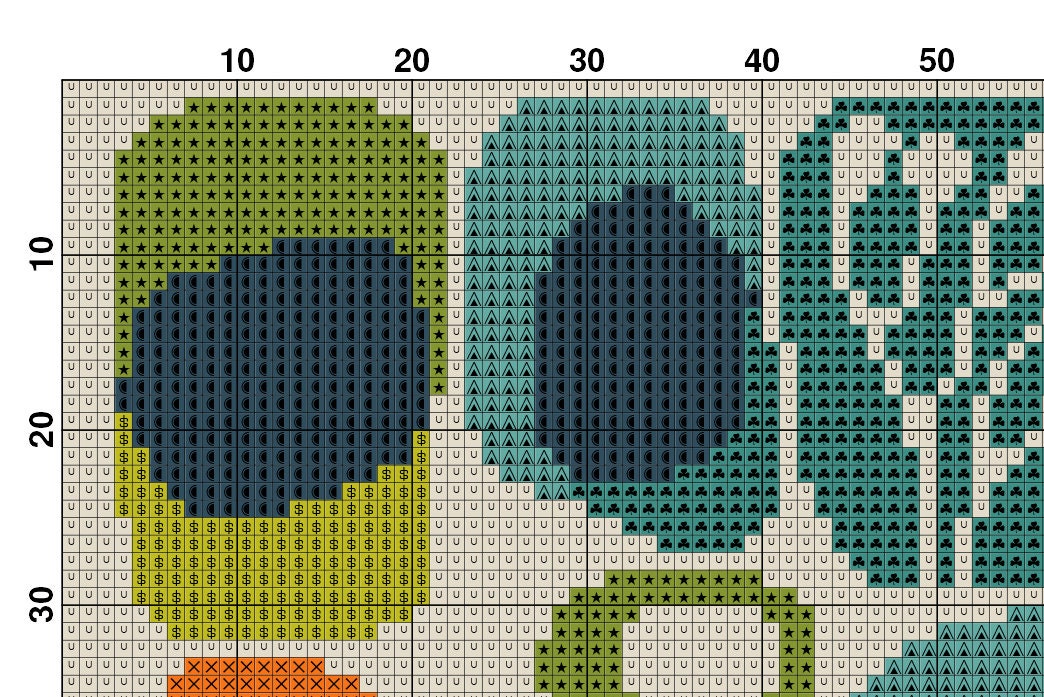 図柄と落款を組み合わせてお作りします♪ Colorful Geometric Art Abstract Cross Stitch Pattern, Modern