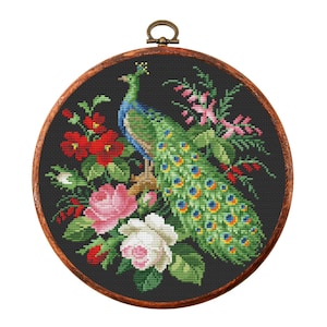 Vintage bloemen kruissteekpatroon, antiek kruissteekontwerp, Berlijns wolwerk, bloemenboeket, moderne borduurbloemen, pdf-grafiek
