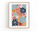 Cross Stitch Pattern Modern Floral Abstract, Modern flowers, Easy x-stitch Pattern, Cross Stitch Chart, Nature Pattern, Instant Download PDF