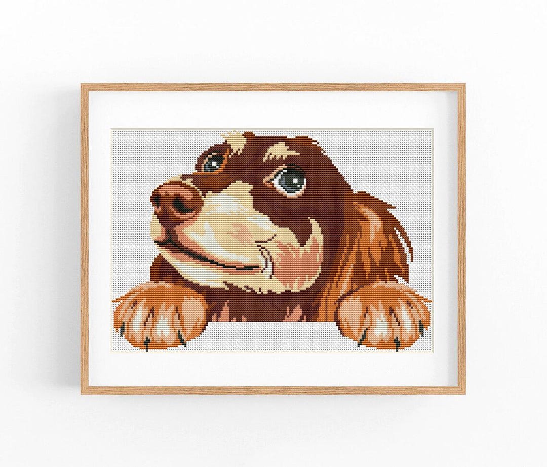 Dachshund Dog Portrait Cross Stitch Pattern, Modern X-stitch Chart ...
