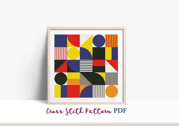 Abstract Geometric Cross Stitch Pattern, Modern X-stitch