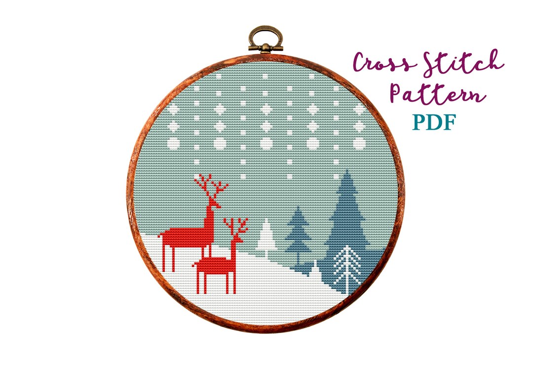 Christmas Cross Stitch Pattern PDF Christmas, Winter Nature,modern ...