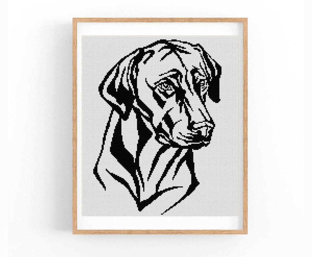 Rhodesian Ridgeback Back Pattern Rhodesian Ridgeback Dog Portrait Cross Stitch Pattern,one Color Dog ...