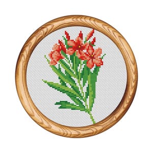 Flowers Cross Stitch Pattern. Flower xstitch. Counted cross stitch chart. Nature hoop art embroidery. Small xstitch. Instant download PDF