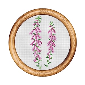 Patrón de punto de cruz de flores. Punto de cruz de flores. Gráfico de punto de cruz contado. Bordado con bastidor natural. Punto de cruz pequeño. Descarga instantánea en PDF.