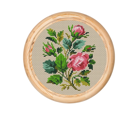 Vintage Flowers Cross Stitch Pattern, Antique Cross Stitch Vintage Flowers Cross Stitch Pattern, Antique Cross Stitch