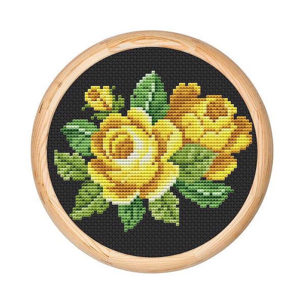 Vintage Flowers Cross Stitch Pattern, Antique Cross Stitch Design, Berlin Woolwork, Floral Bouquet, Modern Embroidery Flowers, PDF chart