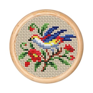 Vintage bloemen kruissteekpatroon, antiek kruissteekontwerp, Berlijns wolwerk, bloemenboeket, moderne borduurbloemen, PDF-grafiek