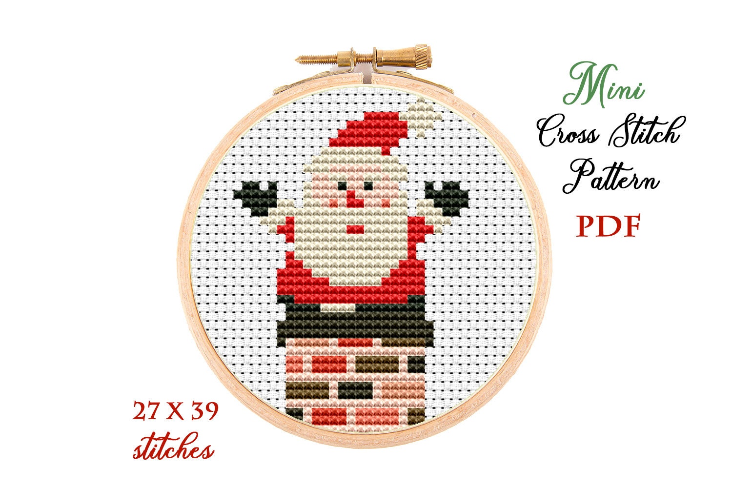 Shhh Santa Counted Cross Stitch Kit - Needlework Projects, Tools
