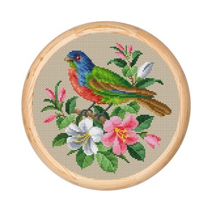 Patrón de punto de cruz con flores antiguas, diseño de punto de cruz antiguo, bordado en lana de Berlín, ramo de flores, flores de bordado moderno, gráfico en PDF
