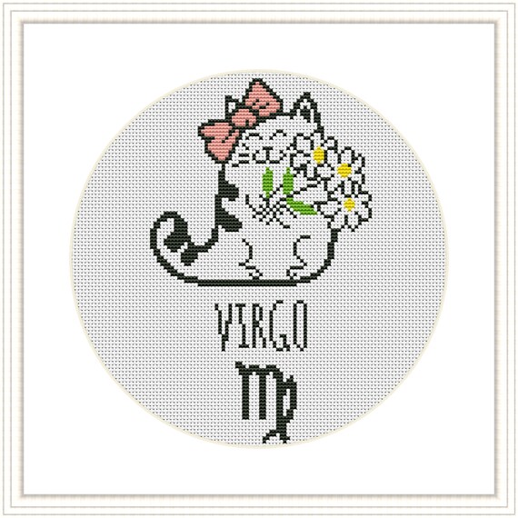 Cross Stitch Pattern. Virgo. Zodiac sign. Modern Counted cross -   Portugal