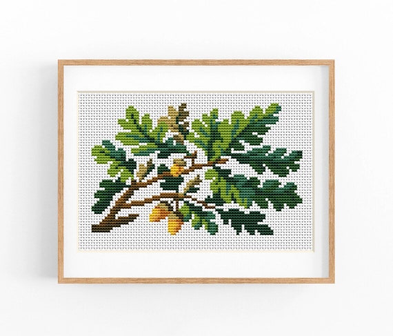 クロスステッチ 作品 ヴィンテージクロスステッチパターン、オーク、アンティーククロス