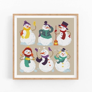 Christmas Cross Stitch Pattern PDF Christmas, Winter, Snowman, Modern Cross Stitch,Boho Nursery,Easy cross stitch chart,Instant download PDF