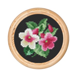 Vintage Flowers Cross Stitch Pattern, Antique Cross Stitch Design, Mini Floral x-stitch pattern, Embroidery Flowers, instant download PDF