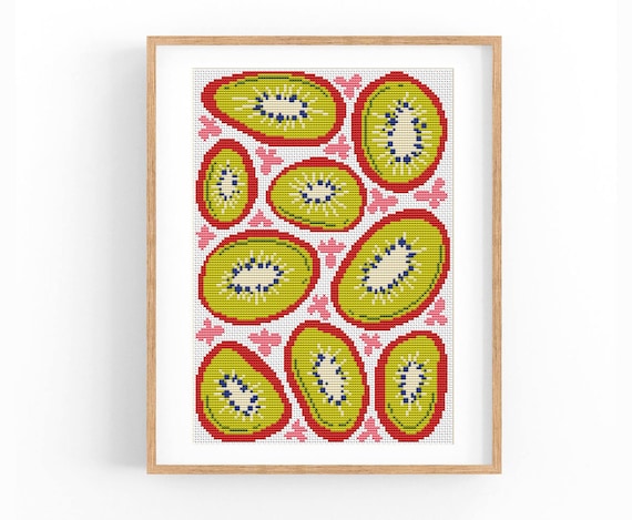 Cross Stitch Pattern Modern Abstract, Fruit X-stitch Pattern