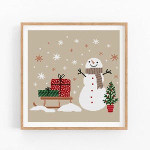 Christmas Cross Stitch Pattern PDF Christmas, Winter, Snowman, Modern Cross Stitch,Boho Nursery,Easy cross stitch chart,Instant download PDF