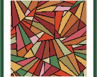 新版 Colorful Geometric Modern Pattern, Stitch Cross Abstract Art 書