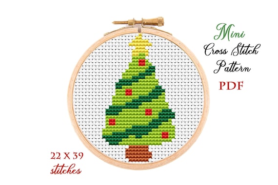 Christmas Tree Cross Stitch Ornament Kit Beginners Mini Counted Cross Stitch  Christmas Decoration Christmas Crafts 