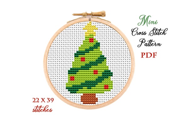 Christmas Tree Cross Stitch Ornament Kit Beginners Mini Counted Cross Stitch  Christmas Decoration Christmas Crafts 