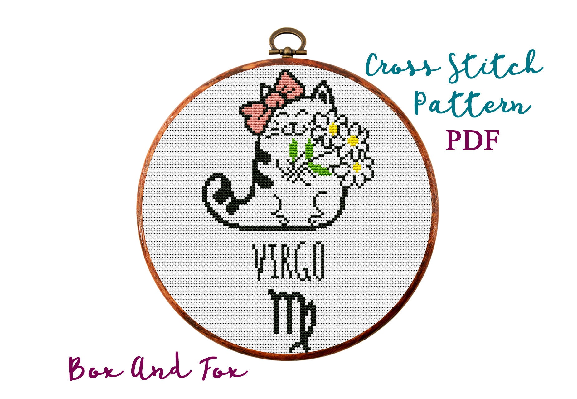 Cross Stitch Pattern. Virgo. Zodiac sign. Modern Counted cross -   Portugal