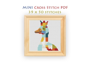 Goose Cross Stitch Pattern, Compact Chart for Beginners, Mini Embroidery Instant Download PDF