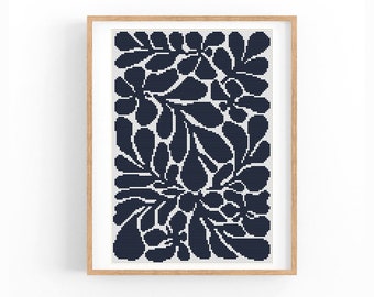 Cross Stitch Pattern Modern Floral Abstract, Boho flowers, Easy x-stitch Pattern, Cross Stitch Chart, Nature Pattern, Instant Download PDF