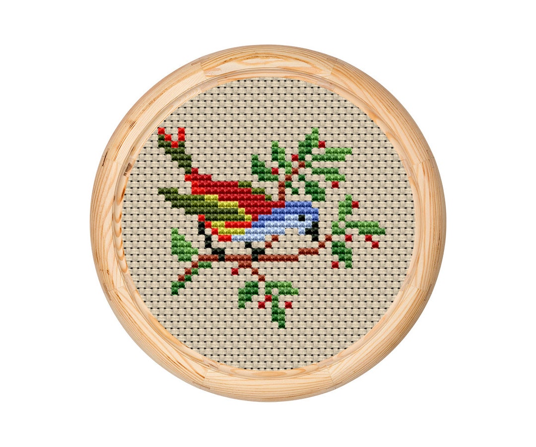 Vintage Flowers Cross Stitch Pattern, Antique Cross Stitch Design, Mini